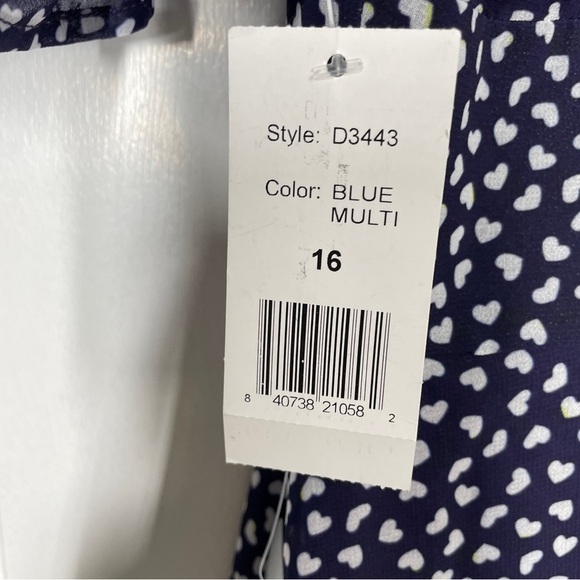 NEW Alexia Admor Dark Blue Heart Pattern Short Sleeve Plus Size Midi Dress 16 - Picture 5 of 8